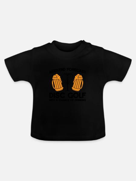 Discgolfer Discgolf Discgolfing Geschenk - Baby Bio-T-Shirt mit Rundhals - Schwarz