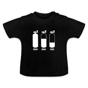 PLONGÉE PLONGÉE BARRETTES IMPRESSION SOUS L'EAU À LA MER - T-shirt bio col rond Bébé - noir - Devant