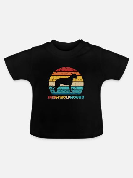 Irischer Wolfshund - Baby Bio-T-Shirt mit Rundhals - Schwarz