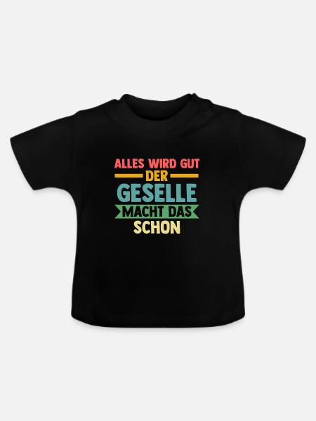 Geselle Prüfung Gesellenbrief Geschenk - Baby Bio-T-Shirt mit Rundhals - Schwarz
