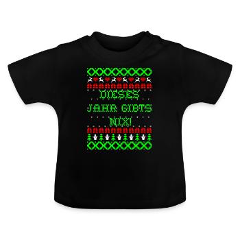 Cadeau de Noël génial avec un chandail moche - T-shirt bio col rond Bébé - noir - Devant