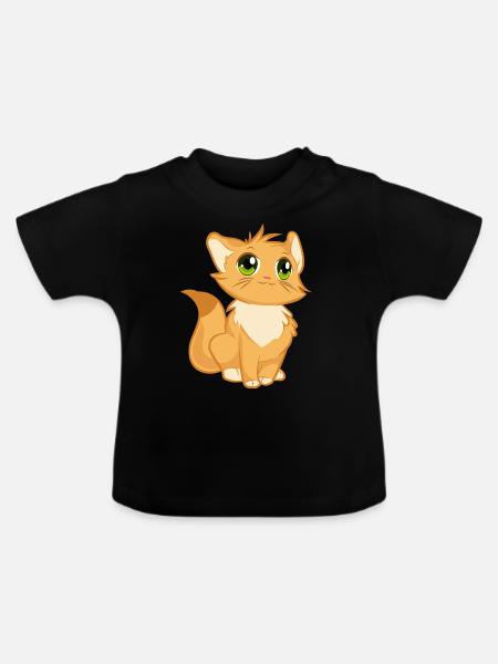 Kätzchen - Baby Bio-T-Shirt mit Rundhals - Schwarz