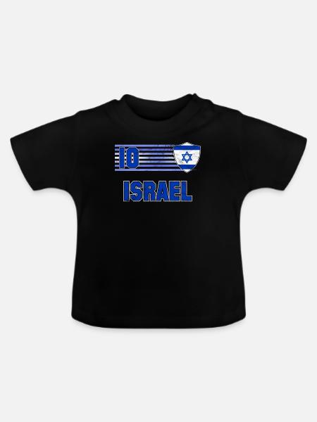 Israel - Baby Bio-T-Shirt mit Rundhals - Schwarz