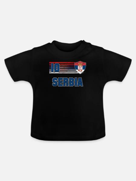 Serbien - Baby Bio-T-Shirt mit Rundhals - Schwarz