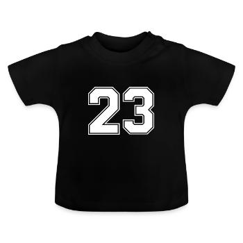 23 number jersey - Baby Organic T-Shirt with Round Neck - black - Front