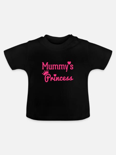 Mummy's Princess - Baby Bio-T-Shirt mit Rundhals - Schwarz