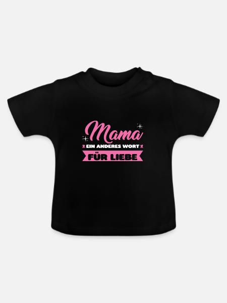 Mutter Familie Mütter Geschenk - Baby Bio-T-Shirt mit Rundhals - Schwarz