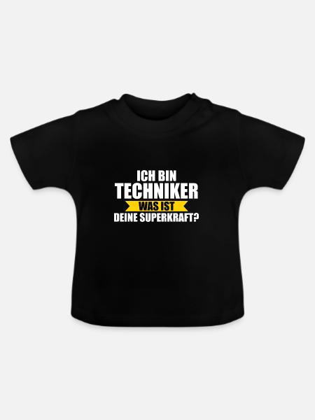 Techniker Beruf Technik Geschenk - Baby Bio-T-Shirt mit Rundhals - Schwarz