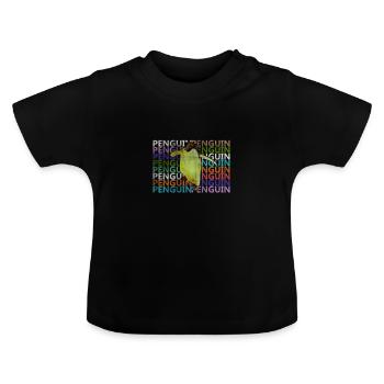 manchot - T-shirt bio col rond Bébé - noir - Devant
