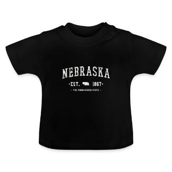 Nebraska State Map - Baby Bio-T-Shirt mit Rundhals - Schwarz - Vorne