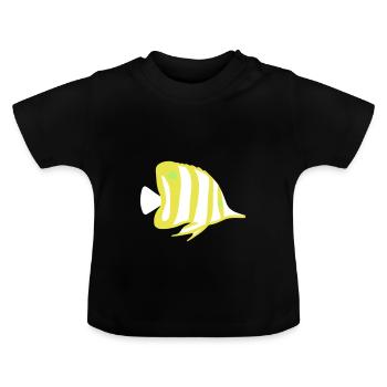 chelmon rostratus vektor - Baby Bio-T-Shirt mit Rundhals - Schwarz - Vorne