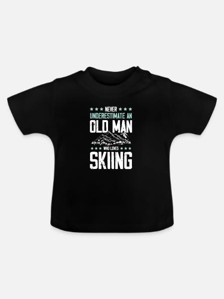 alter mann skiing - Baby Bio-T-Shirt mit Rundhals - Schwarz