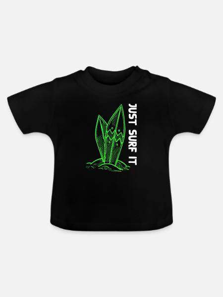 Surfbrett Surfing - Baby Bio-T-Shirt mit Rundhals - Schwarz
