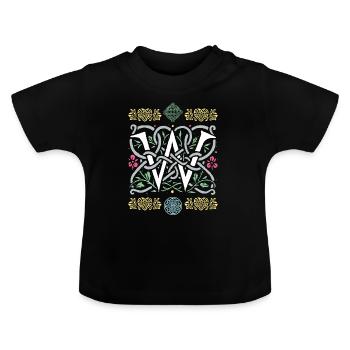 W - Baby Organic T-Shirt with Round Neck - black - Front