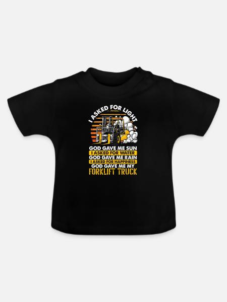 Gabelstapler Geschenk - Baby Bio-T-Shirt mit Rundhals - Schwarz