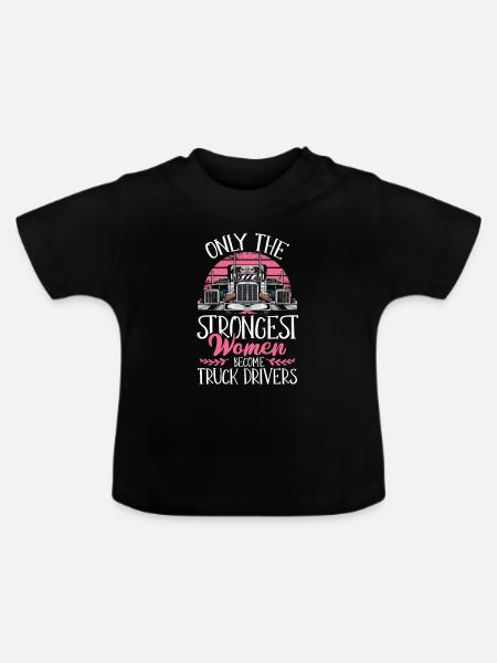 Lastwagenfahrer Geschenk - Baby Bio-T-Shirt mit Rundhals - Schwarz