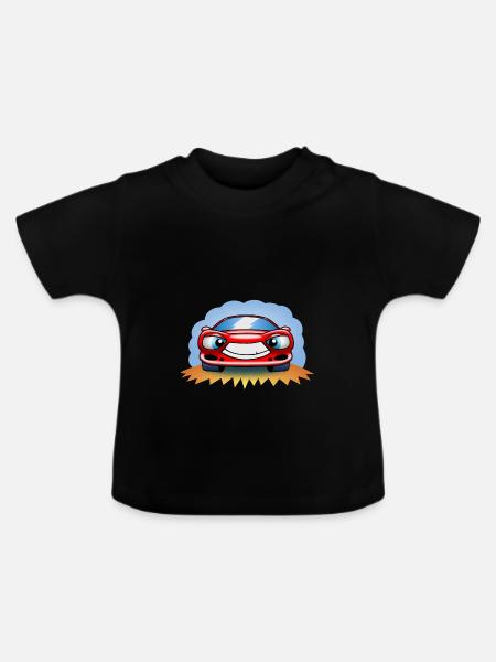 Racing car - Baby Organic T-Shirt with Round Neck - black