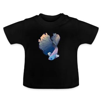 Betta Splendens Poissons de combat Poisson de labyrinthe Cadeau - T-shirt bio col rond Bébé - noir - Devant