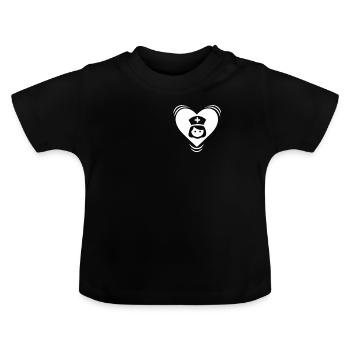 Krankenschwester - Baby Bio-T-Shirt mit Rundhals - Schwarz - Vorne