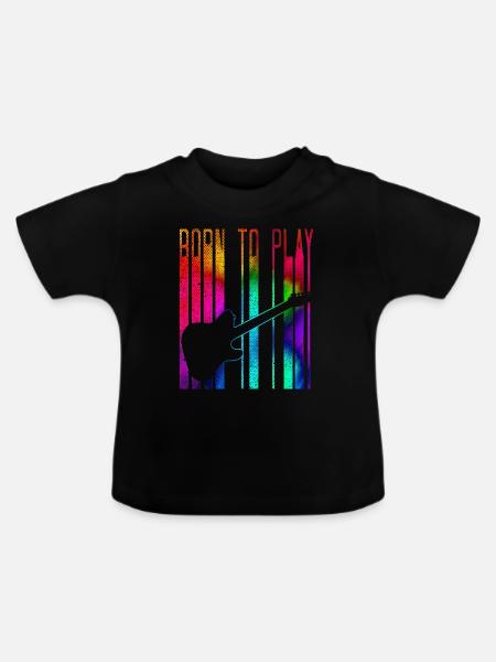 Guitar - Baby Organic T-Shirt with Round Neck - black