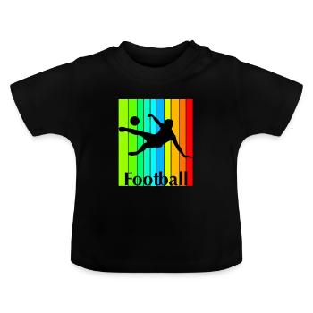 Football Fussball Soccer - T-shirt bio col rond Bébé - noir - Devant