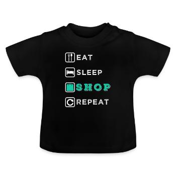 Shopping - T-shirt bio col rond Bébé - noir - Devant