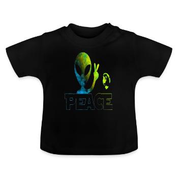 Aliens - Baby Organic T-Shirt with Round Neck - black - Front