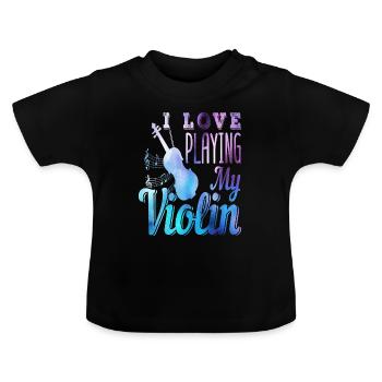 Violin - Baby Organic T-Shirt with Round Neck - black - Front