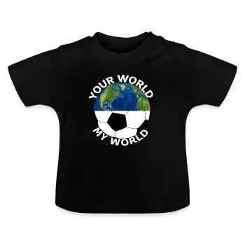 Fussball - Baby Bio-T-Shirt mit Rundhals - Schwarz - Vorne