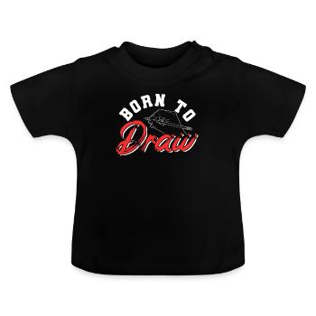 Dessin - T-shirt bio col rond Bébé - noir - Devant