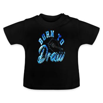 Dessin - T-shirt bio col rond Bébé - noir - Devant