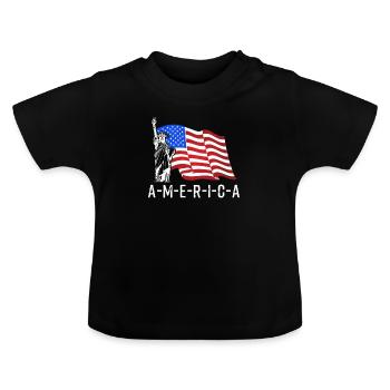 Amerika - Baby Bio-T-Shirt mit Rundhals - Schwarz - Vorne
