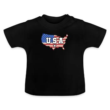 Amerika - Baby Bio-T-Shirt mit Rundhals - Schwarz - Vorne