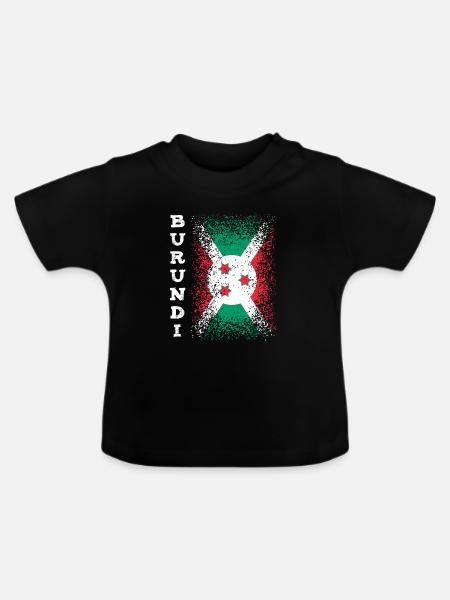 Burundi - Baby Bio-T-Shirt mit Rundhals - Schwarz