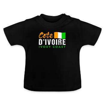 côte-d'Ivoire - T-shirt bio col rond Bébé - noir - Devant