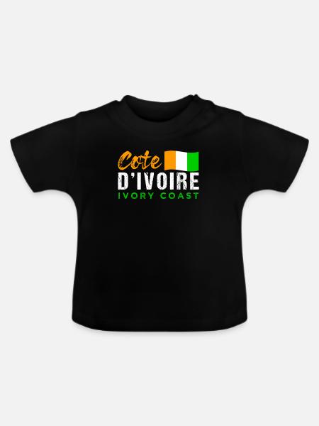 Elfenbeinküste - Baby Bio-T-Shirt mit Rundhals - Schwarz