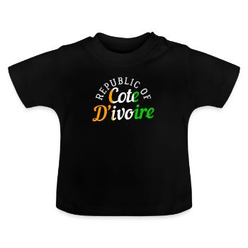 côte-d'Ivoire - T-shirt bio col rond Bébé - noir - Devant