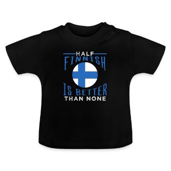 Finland - Baby Organic T-Shirt with Round Neck - black - Front