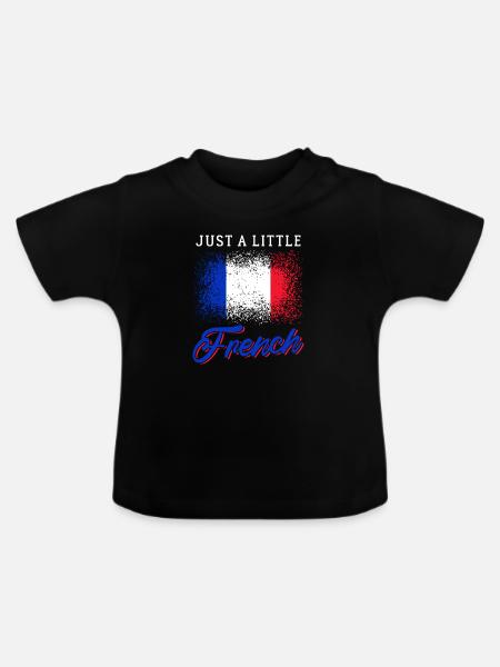 Frankreich - Baby Bio-T-Shirt mit Rundhals - Schwarz