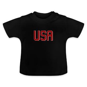 United States - Baby Organic T-Shirt with Round Neck - black - Front