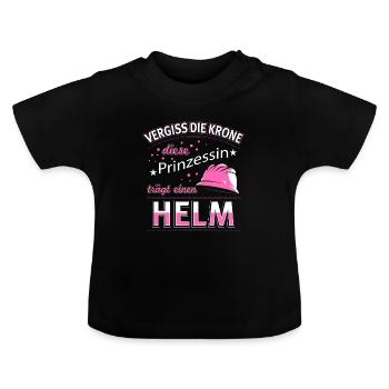 Bauleiter Baustelle Straßenbauer Geschenk - Baby Bio-T-Shirt mit Rundhals - Schwarz - Vorne