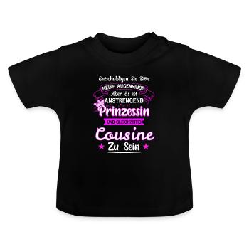 Cousine Familie Cousinen Geschenk - Baby Bio-T-Shirt mit Rundhals - Schwarz - Vorne