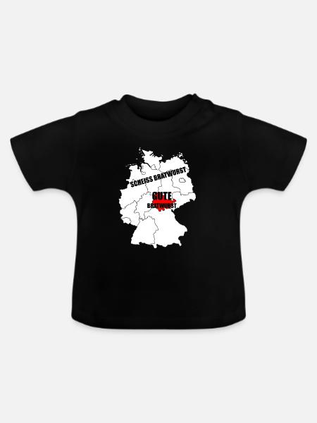 Thüringer Thüringen Bratwurst Geschenk - Baby Bio-T-Shirt mit Rundhals - Schwarz