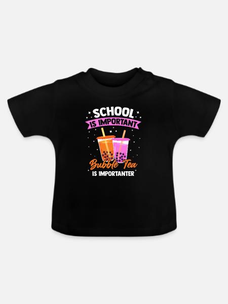 Bubble Tea Bubble Tea Geschenk - Baby Bio-T-Shirt mit Rundhals - Schwarz