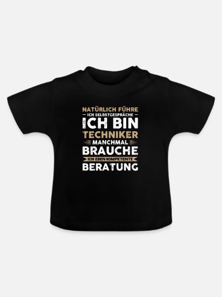 Techniker Ingenieur Technik Geschenk - Baby Bio-T-Shirt mit Rundhals - Schwarz