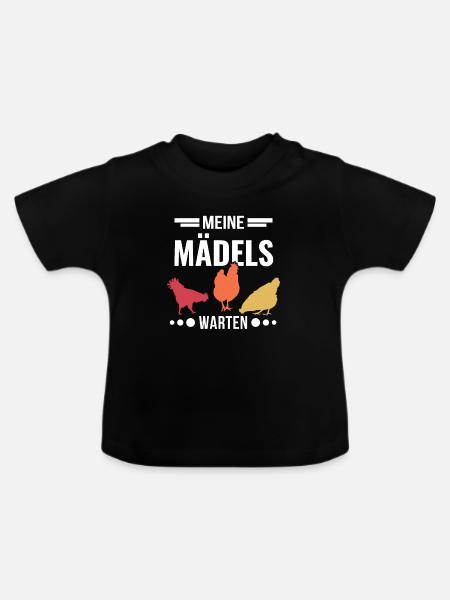 Hühner Huhn Hühnerzüchter Geschenk - Baby Bio-T-Shirt mit Rundhals - Schwarz