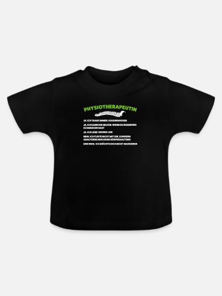 Physio Physiotherapeutin Praxis Geschenk - Baby Bio-T-Shirt mit Rundhals - Schwarz
