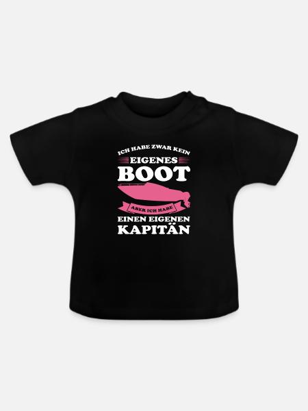 Kapitän Boot Bootfahrer Geschenk - Baby Bio-T-Shirt mit Rundhals - Schwarz