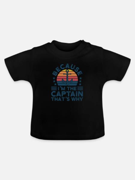 Kapitän Kapitäne Bootfahren Geschenk - Baby Bio-T-Shirt mit Rundhals - Schwarz
