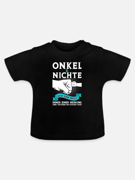 Onkel Nichte Nichten Geschenk - Baby Bio-T-Shirt mit Rundhals - Schwarz